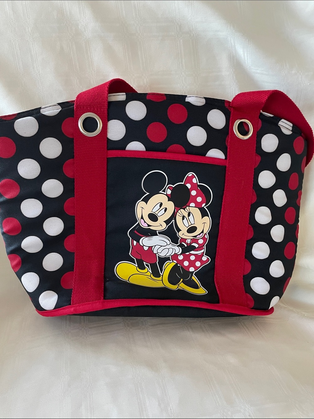 Disney Red, Black & White Polka Dot Mickey Minnie Insulated Tote